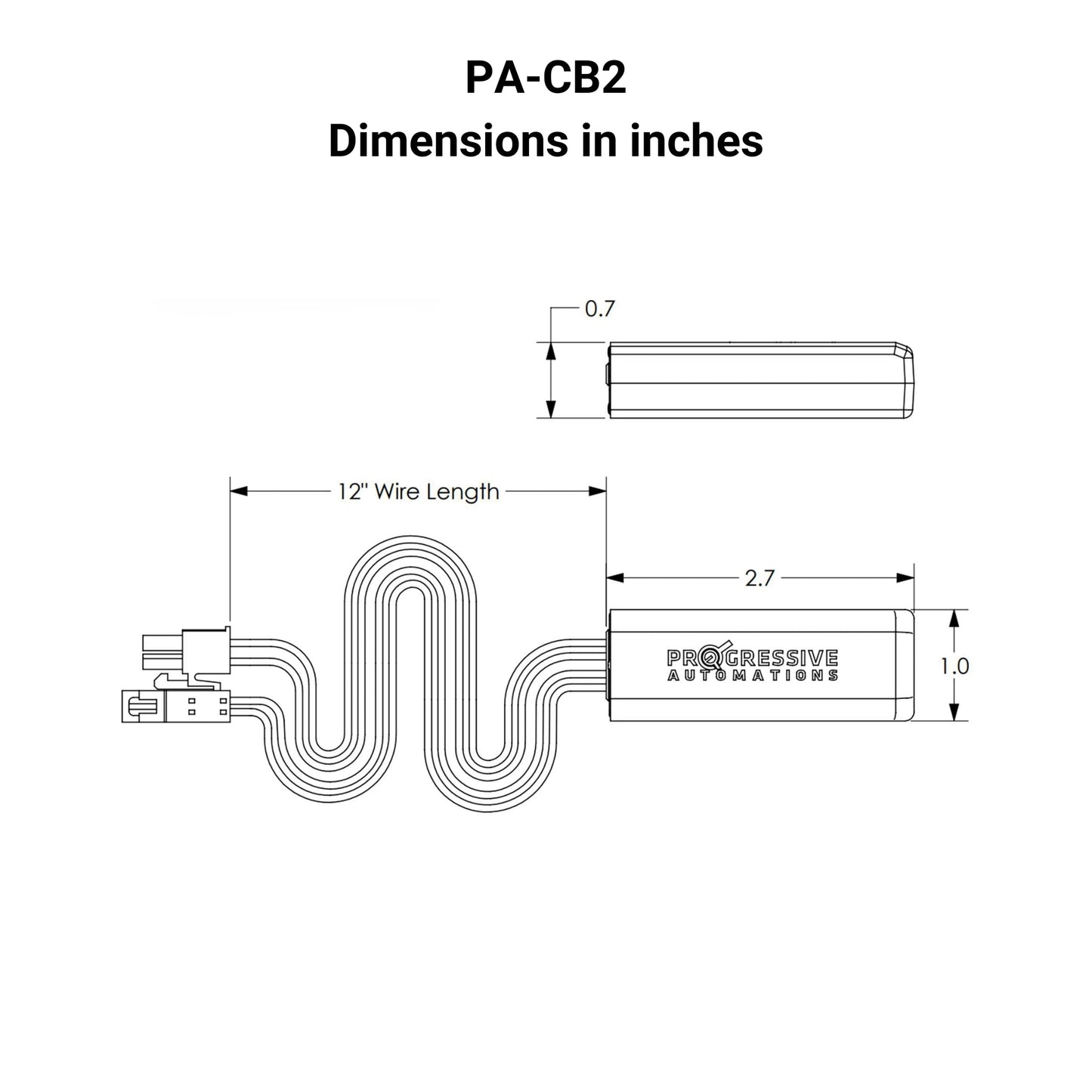 12VDC Micro Control Box - 1  Channel- 1.5A - Dimensions