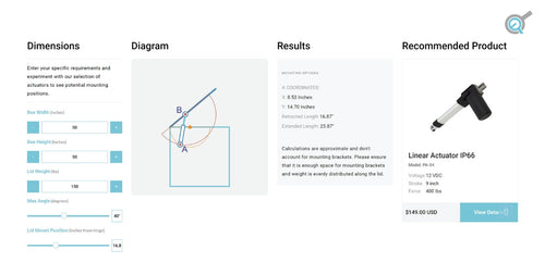 Using Our Calculator Tool to Select Linear Actuators