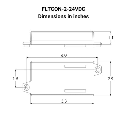 24VDC - 24VDC - 2-Sync Hall Effect Control Box with Presets Dimensions in inches